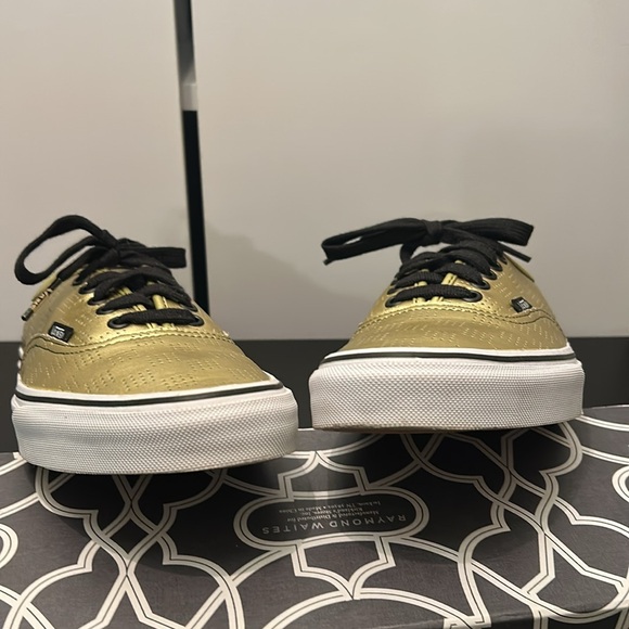 Vans Solid Gold Authentic 50th Anniversary Checkerboard Sneakers M- 6.5 W- 8.0 - Picture 6 of 9